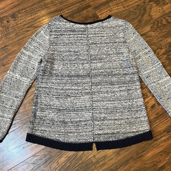 Navy blue GAP heathered comfy casual sweater w/exposed back seam - Picture 7 of 8